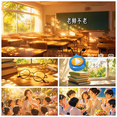 S8060《老师不老》校园感恩教师教师节歌曲MV 纯伴奏背景视频素材
