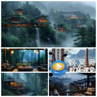 半山听雨 S6075 伴奏古风古典文艺汇演舞美LED大屏背景视频素材
