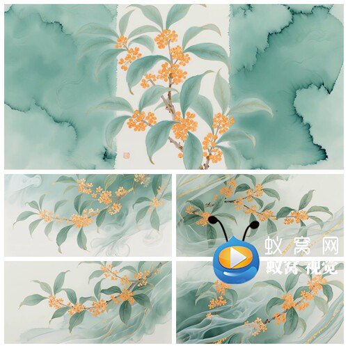 S7017《桂香秋意浓》古风古典 中国舞舞美 文艺汇演背景视频素材