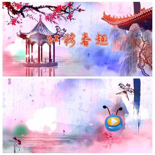 S5628《红楼春趣》古典 古风 歌曲MV晚会演出LED大屏背景视频素材
