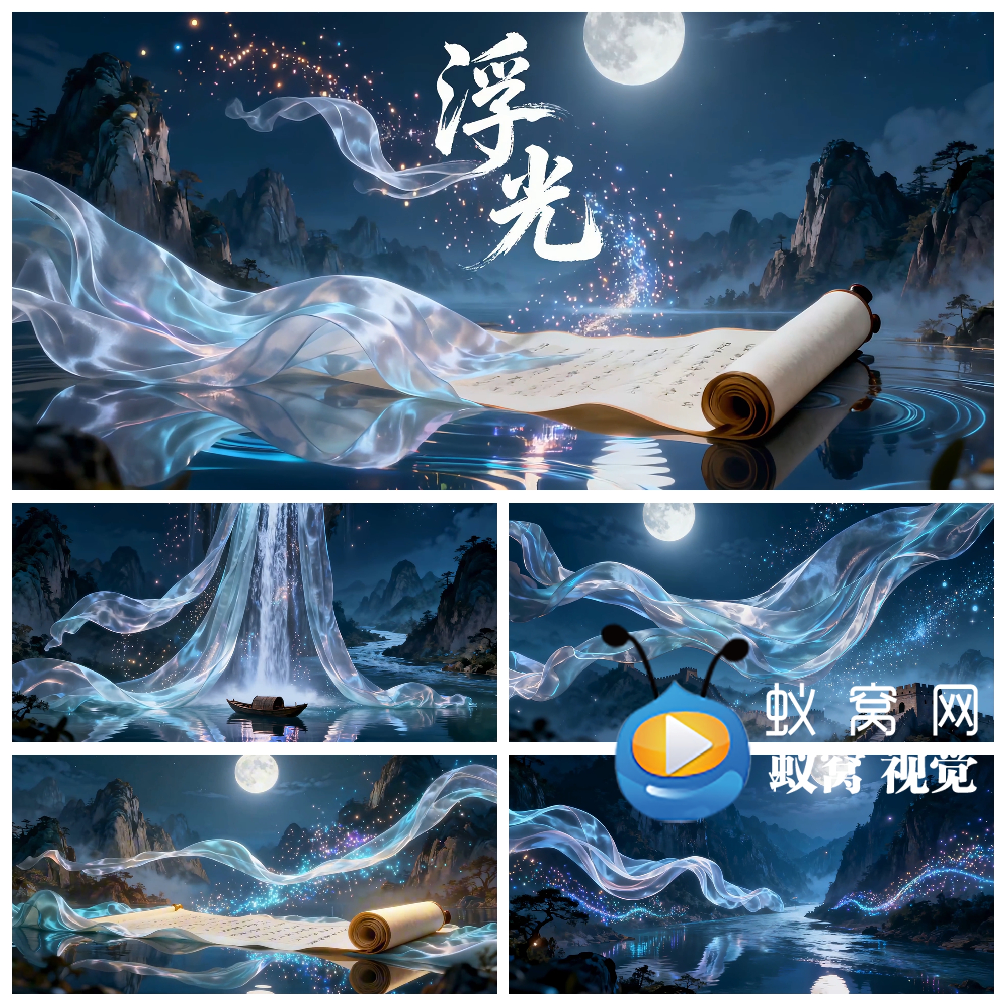 S7031《浮光》国风古风古典舞蹈 舞蹈 舞美文艺汇演背景视频素材