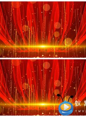 S3084 红绸年会晚会红色通用背景喜庆红色大气背景视频素材 (1)