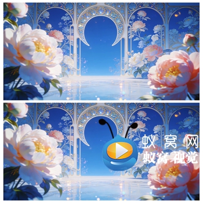 S7418国潮牡丹 新中式新疆维舞 族舞蹈 文艺汇演演出背景视频素材