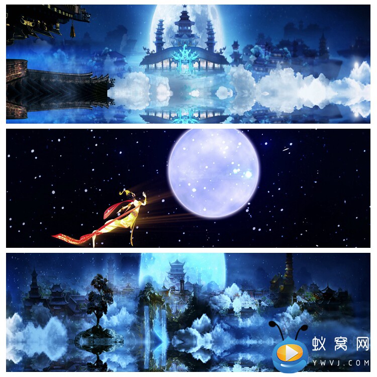 S2171 嫦娥仙宫 天宫 奔月中秋节广寒宫LED大屏宽屏背景视频素材