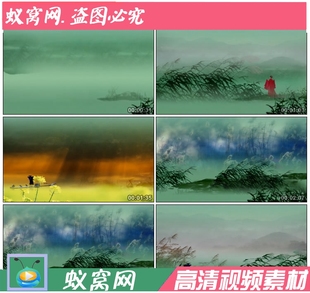 在水一方 朗诵 关雎 诗歌 节目LED背景大屏视频素材 配乐 S440