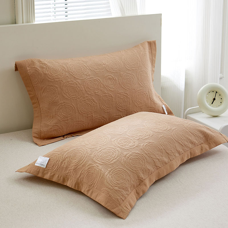 纯棉纱布枕巾一对装2024新款全棉高档枕巾可固定防滑不脱落枕头套