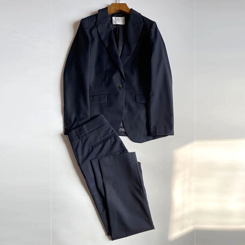 新款客供羊毛混精纺长袖商务修身瘦小显瘦职业气质正女西装外套