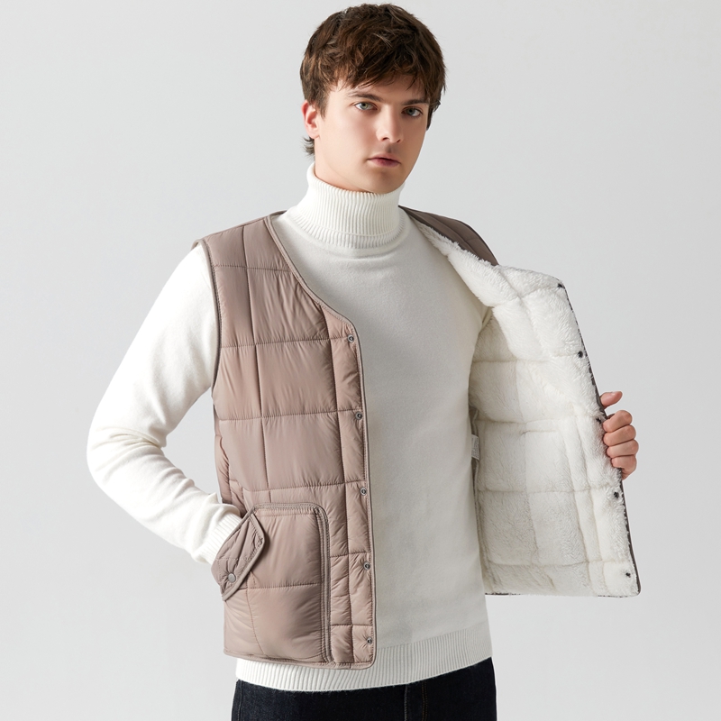 衫宣秋冬季加绒加厚羽绒棉马甲