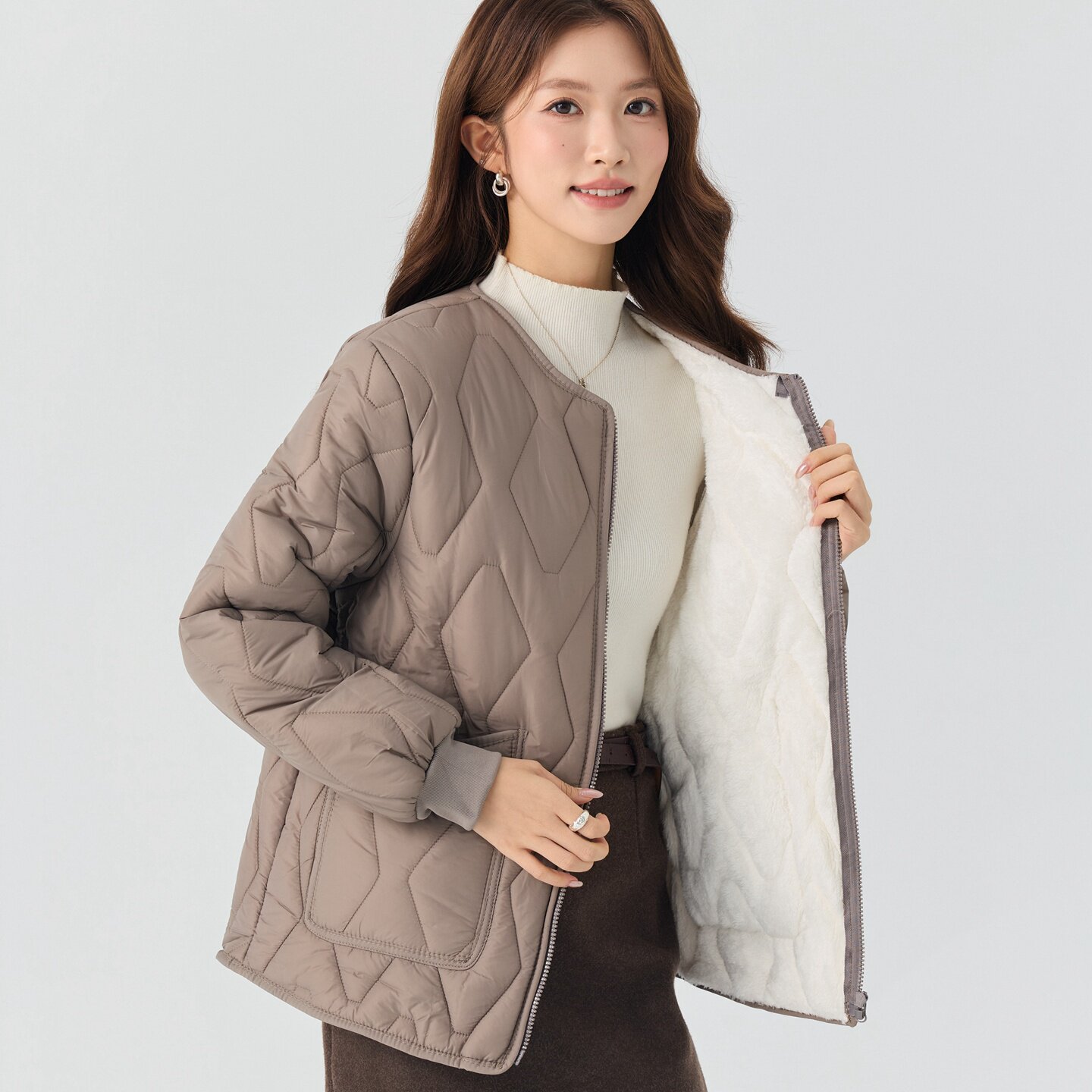 棉衣女加绒秋冬内穿小棉袄内胆