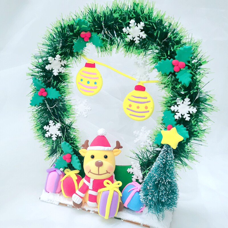 【黄色小麋鹿】材料包圣诞水晶球白胚摆件超轻粘土寻创意手工diy