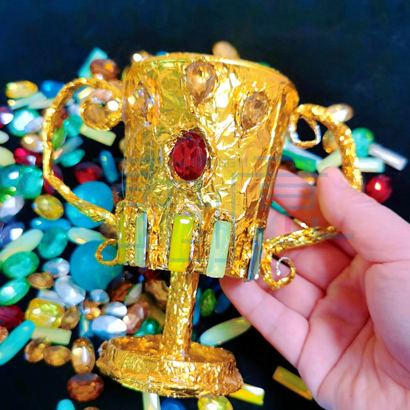 金色锡纸奖杯大宝石超轻粘土白胚底diy寻创意美术手工材料库