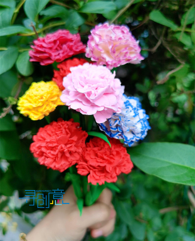 康乃馨模具切模彩泥超轻粘土白胚底diy寻创意美术手工材料库