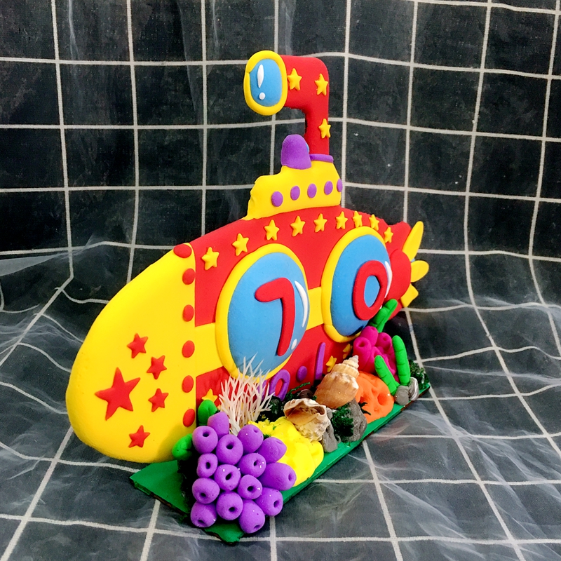 【潜水艇材料包】国庆主题超轻粘土白胚成品diy寻创意美术手工