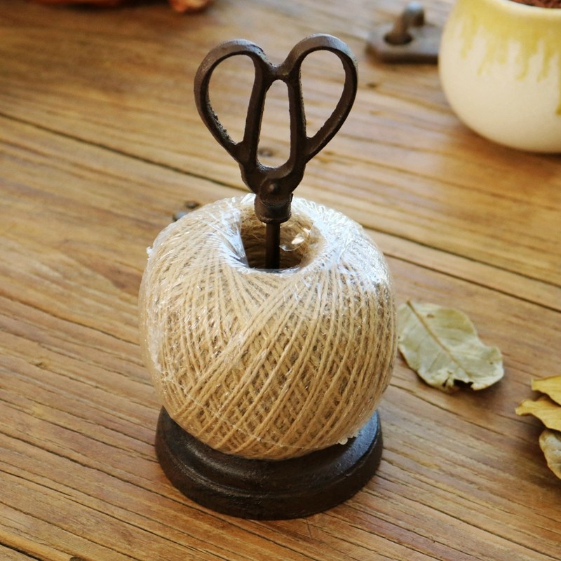 格嘉睿尔铸铁工艺品复古铁质剪刀线球摆件家居庭院装饰品