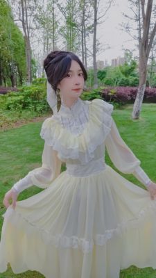 现货夏季长袖原创正版茶花洛丽塔