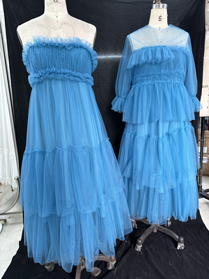 2024新款网纱连衣裙女长袖气质蛋糕蓬蓬裙子仙女超仙森系甜美