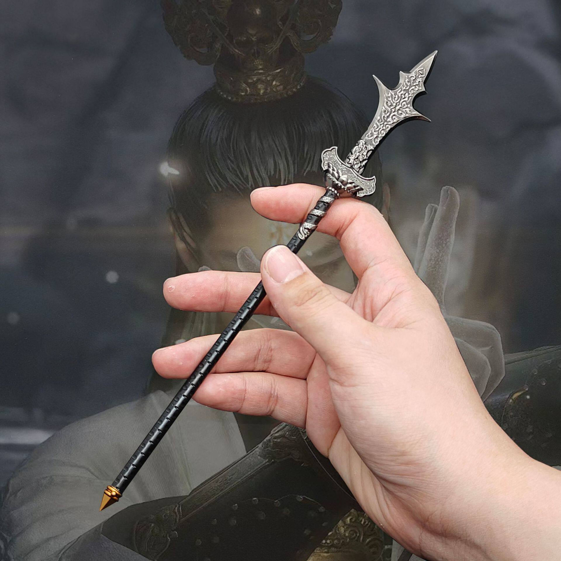 黑神话悟空同款杨戬三尖两刃刀金属武器模型玩具古代兵器摆件手办