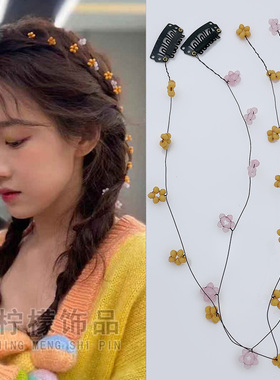 刘美含小花朵隐形流线水晶发饰