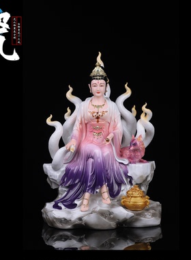 汉白玉狐家像体九尾狐娘娘神像九姑娘九尾狐像九尾白狐灵狐供像