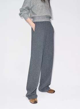 【奢定SHX】现货2025冬季新款厚实双面绒纯色宽松直筒运动风卫裤