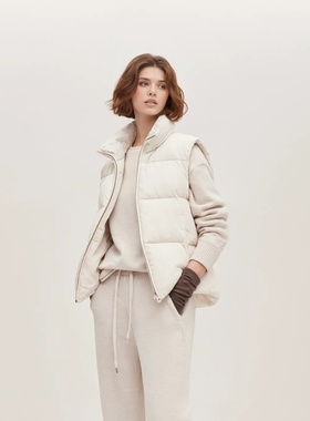 【奢定SHX】2025冬新品轻暖保暖简约立领90绒轻暖磨毛羽绒服马甲