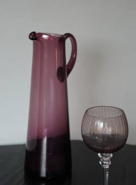 一枚橙 中古vintage创意玻璃酒具摆件样板间客厅餐厅水壶水杯摆件