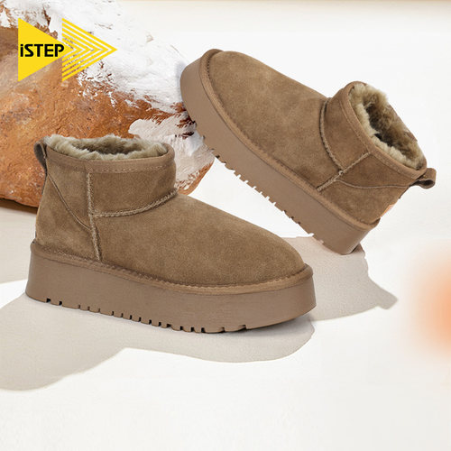 加绒短靴百搭2024新款棉鞋Istep