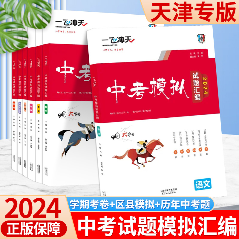 天津专版！2024版一飞冲天中考汇编模拟试题语文数学英语物理化学道德与法治历史总复习历年真题试卷初三九年级资料各区模拟专项 书籍/杂志/报纸 中学教辅 原图主图