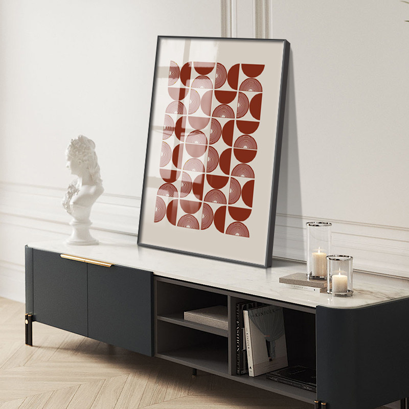 高清抽象几何图色块客厅装饰画