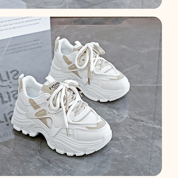 2025新款夏季透气网面老爹鞋女时尚百搭商场同款休闲鞋运动鞋厚底
