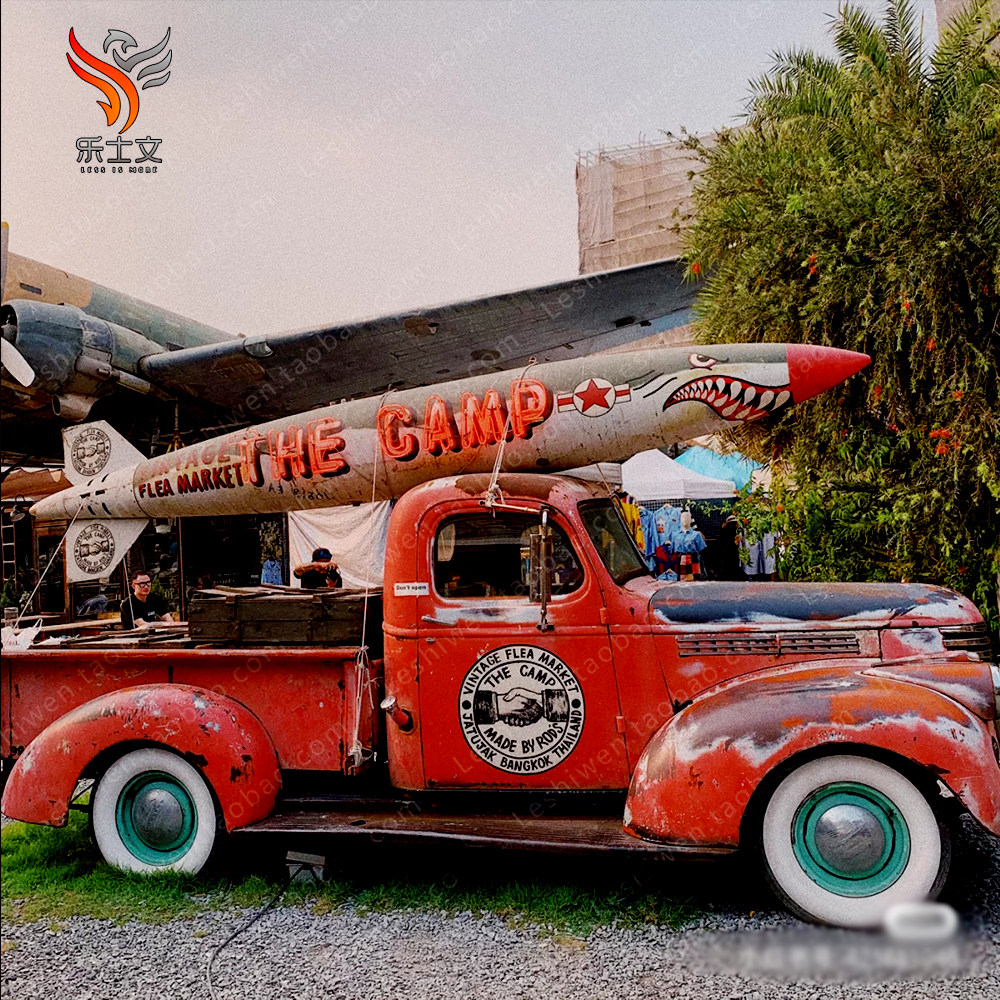 创意鲨鱼飞弹造型模型导弹空中吊饰酒吧网咖商铺装饰品空中吊饰