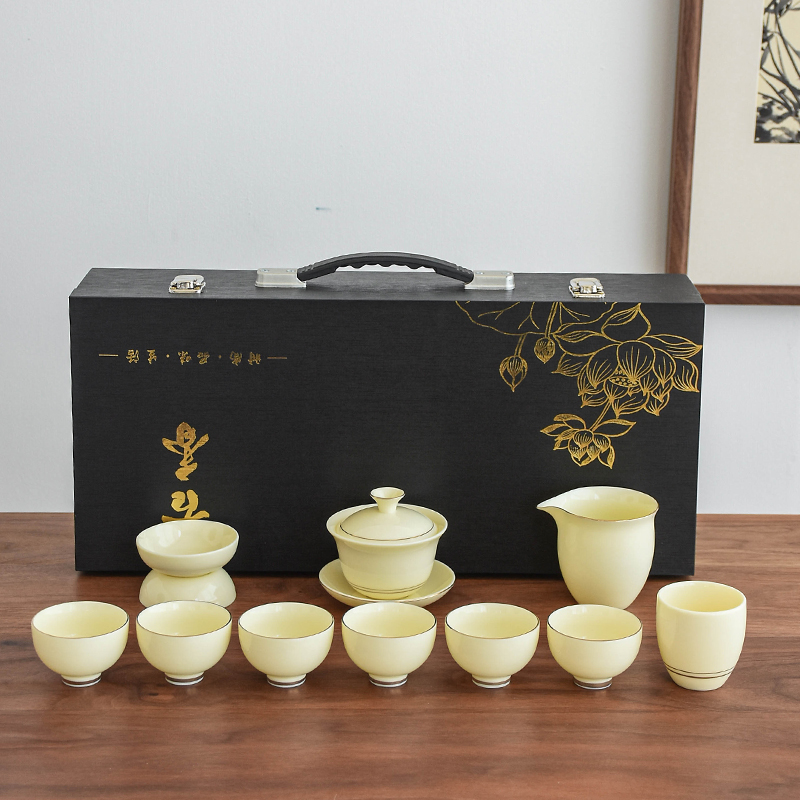 陶瓷客厅德化羊脂玉送礼功夫茶具