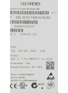 议价6SL3210-频1B14-0UAS0西门子S12变器 0全