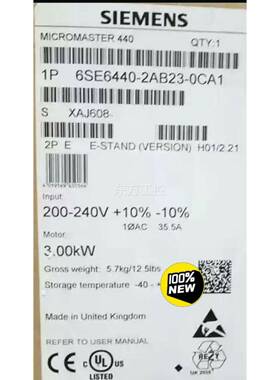 议价西6SE6440-2AB23-0CA1门子全M4M40新 变