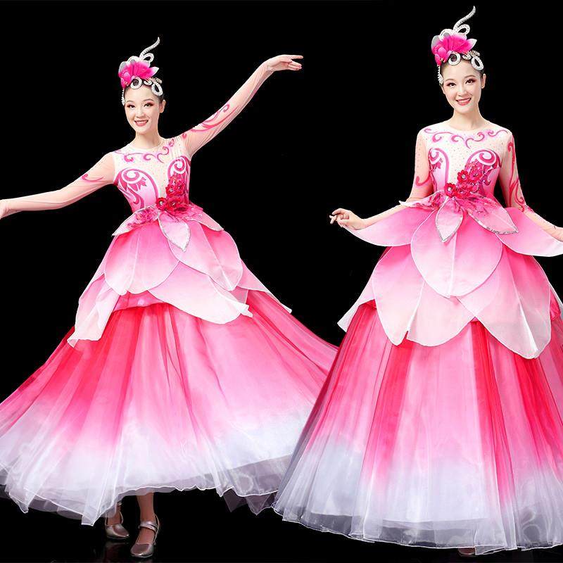 开场舞大摆裙演出服女大气2023新款现代舞蹈服装大型舞台装连衣裙,女装/女士精品,民族服装/舞台装,淘宝优惠券,粉丝福利购,淘宝优惠卷