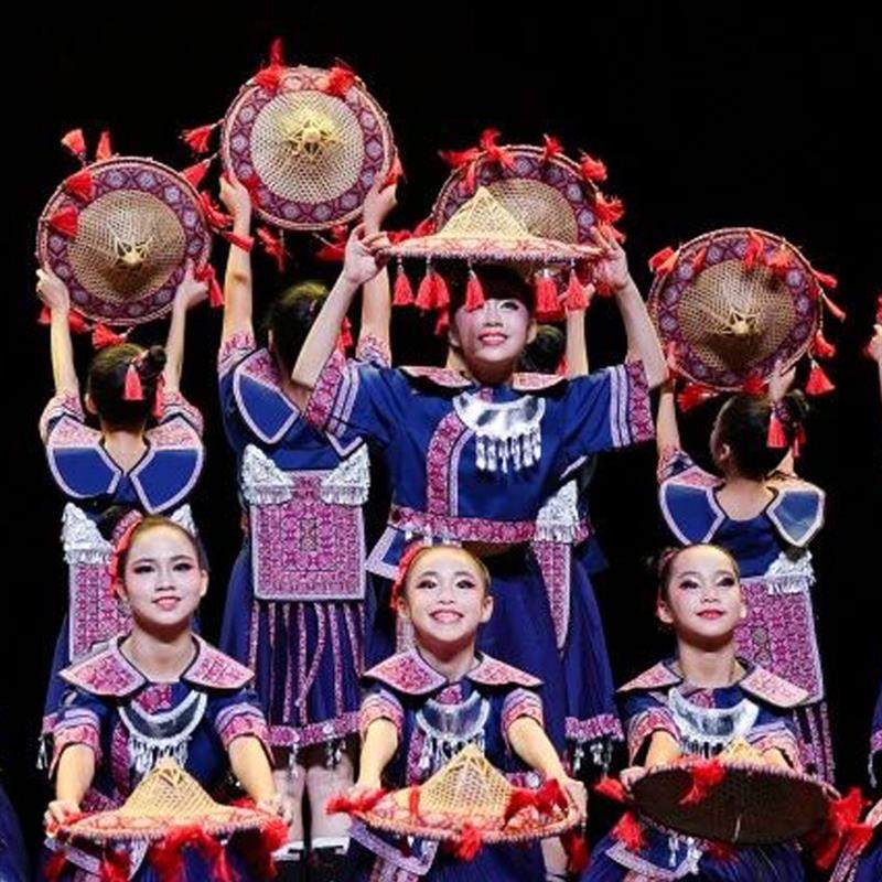 小荷风采漂亮的花竹帽儿童演出服少数民族舞蹈帽子斗笠道具表演服,女装/女士精品,民族服装/舞台装,淘宝优惠券,粉丝福利购,淘宝优惠卷