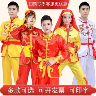 儿童演出服装舞狮舞龙表演服装衣服腰鼓秧歌轿夫锣鼓队演出服女男