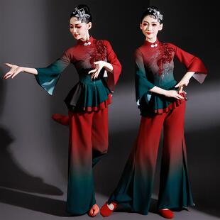 胶州秧歌演出服女新款中国风剧目艺考古典舞蹈服装飘逸扇子舞套装