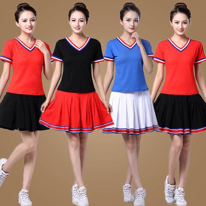 短袖广场舞服装运动套装短裙V领健身纯棉跳舞衣舞蹈服女夏季新款,运动/瑜伽/健身/球迷用品,广场舞套装,淘宝优惠券,粉丝福利购,淘宝优惠卷