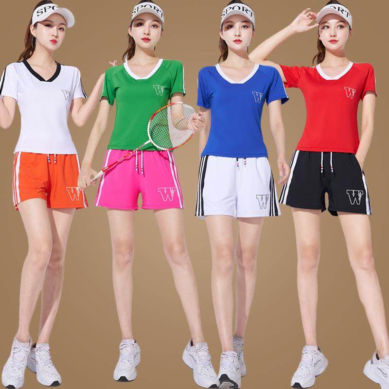 时尚新款短裤运动装广场舞服装套装女曳步跳舞衣短袖健身操舞蹈服,运动/瑜伽/健身/球迷用品,广场舞套装,淘宝优惠券,粉丝福利购,淘宝优惠卷