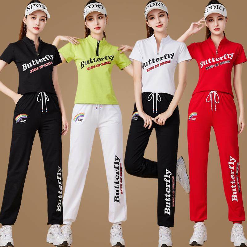 时尚新款健身跳舞衣广场舞服装纯棉运动套装女春夏短袖跑步舞蹈服,运动/瑜伽/健身/球迷用品,广场舞套装,淘宝优惠券,粉丝福利购,淘宝优惠卷