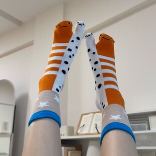 分趾袜中筒丑萌搞怪情侣袜子个性撞色女生大拇指防脚气高弹鳗鱼袜