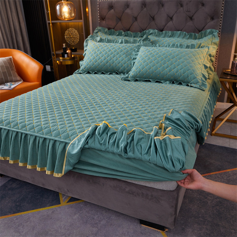 加厚床笠单件夹棉床笠罩三件套磨毛席梦思防滑防尘罩全包四季通用,床上用品,床裙,淘宝优惠券,粉丝福利购,淘宝优惠卷