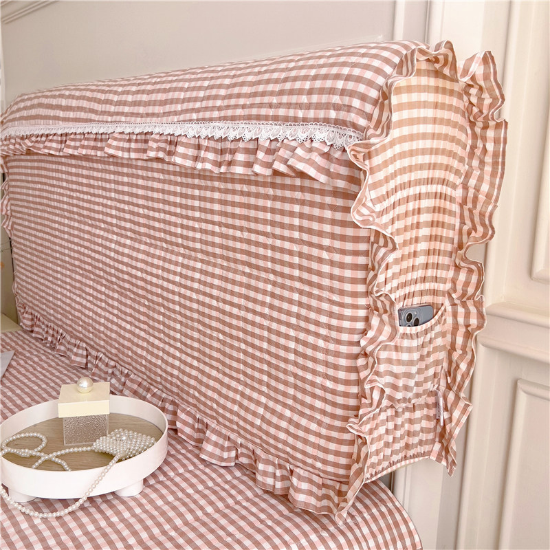 全包床头罩套全棉夹棉加厚防尘保护软包公主风简约现代实木1.8米