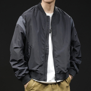 潮牌夹克外套男春秋男装男款黑色上衣春季2025新款男士棒球服大码