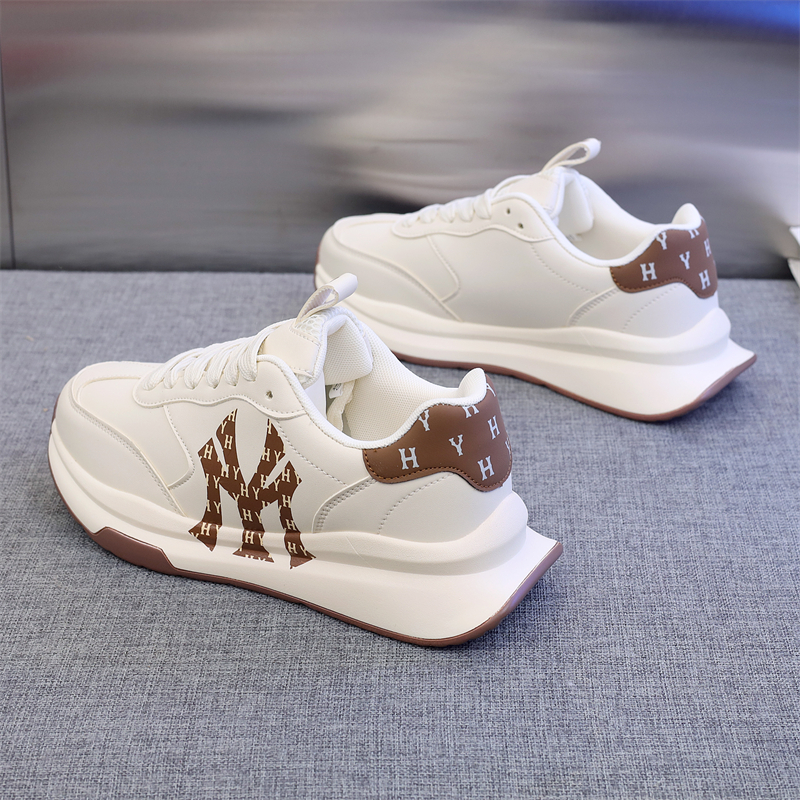 休闲运动真皮轻便软底透气潮牌情侣老爹运动鞋男女厚底增高小白鞋