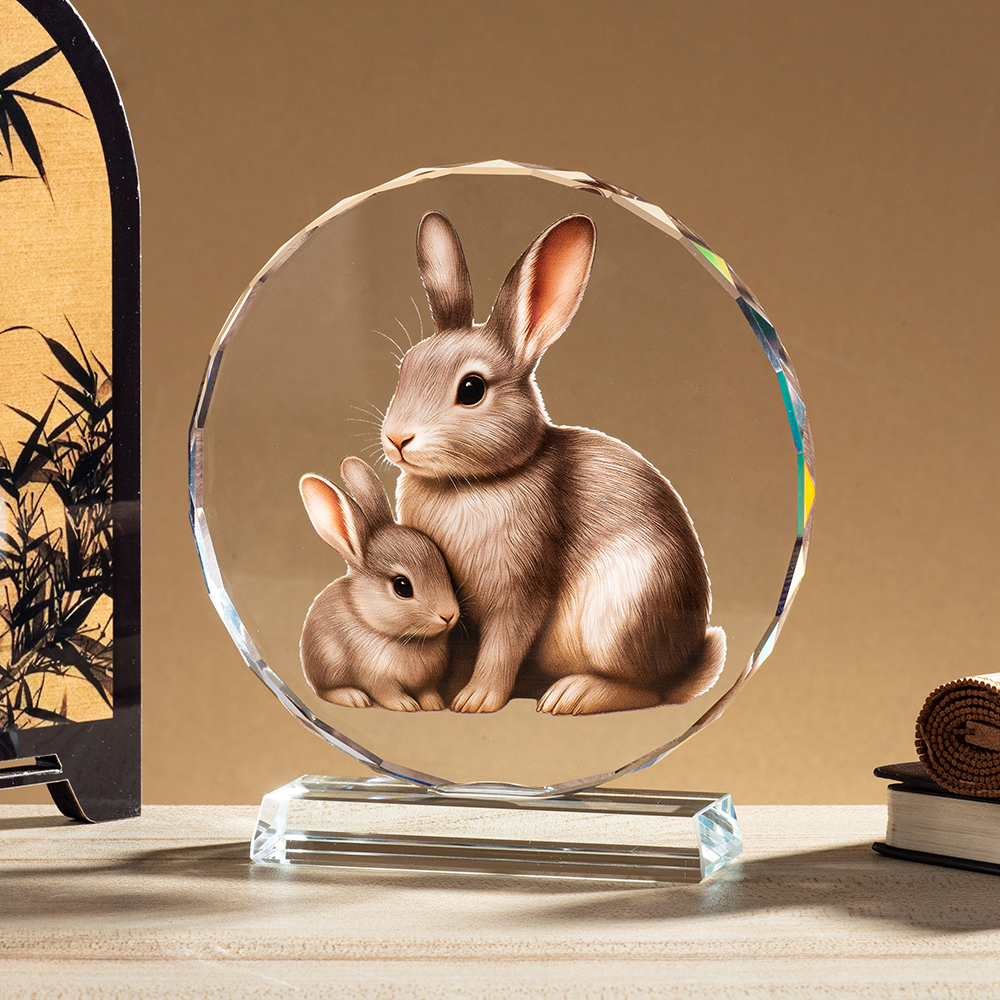 小兔子水晶摆件家居装饰品