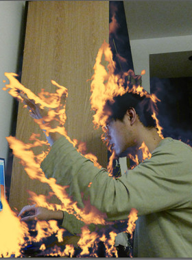 TouchDesigner源文件 火焰效果 虚拟现实结合 Kinect摄像头等可用