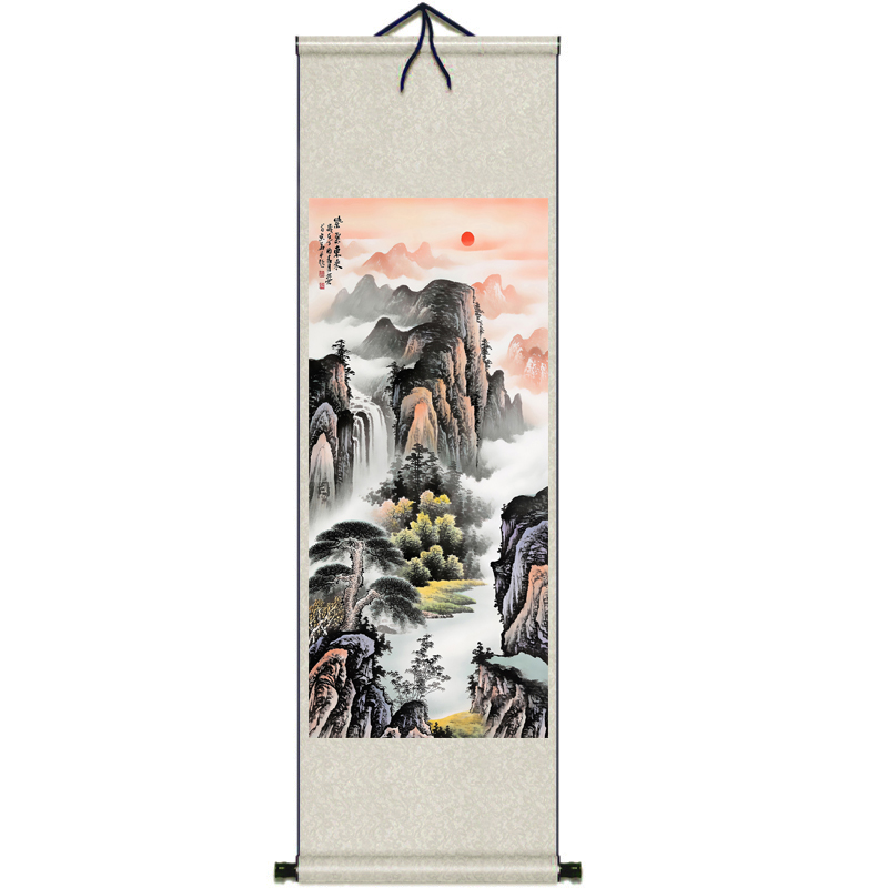 紫气东来招财进宝杭州山水画