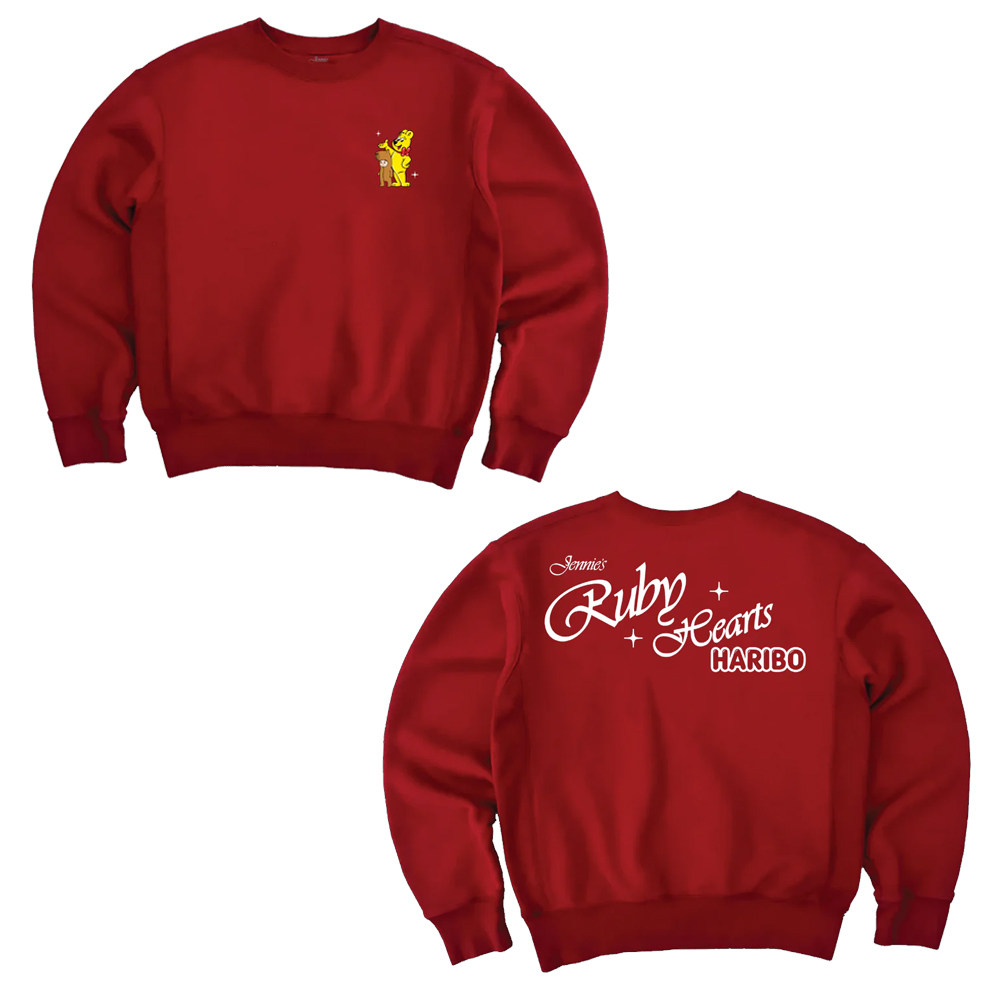 JENNIE官网 Haribo 金珍妮新周边宽松男女秋冬圆领衫男女同款